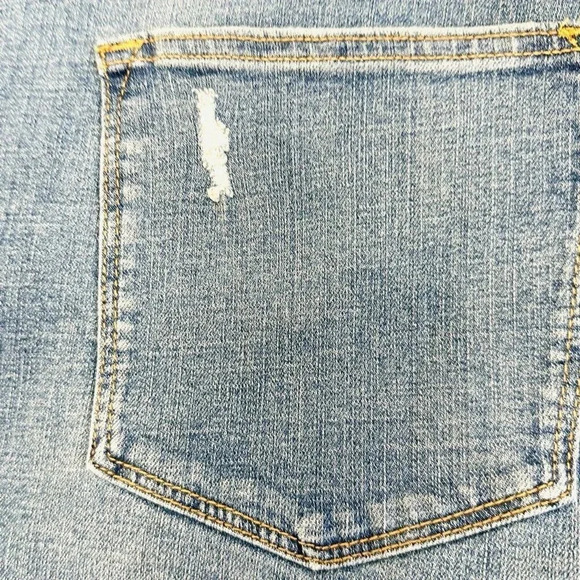 NWT SONOMA Women High Rise Blue Rolled Cuff Distressed Blue Jean Shorts Size 24W - Picture 3 of 4